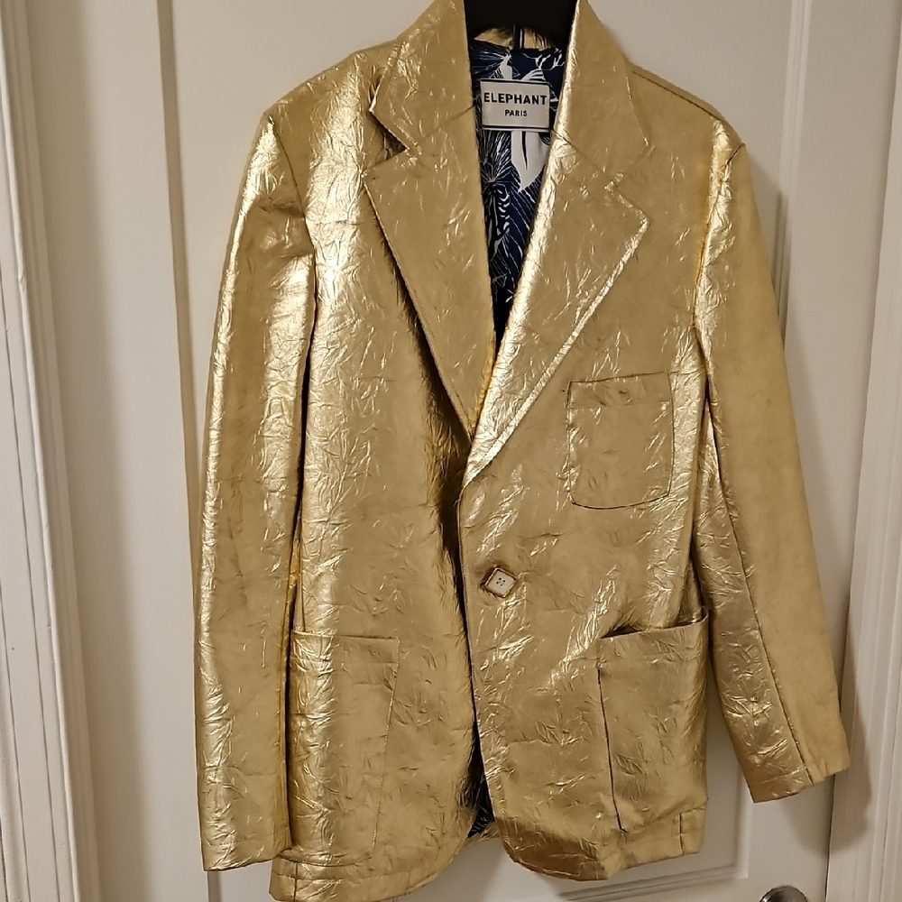 Straight Out Of Paris Vintage Market-Gold Blazer